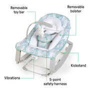 Ingenuity Keep Cozy 3-in-1 Baby Bouncer Rocker Toddler Seat with Vibrations Pink Burst 12909