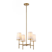 Better Homes & Gardens 65678 4-Light Chandelier Burnished Brass, Fabric Shades with Bulbs