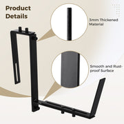 Coofit Planter Box Brackets, Adjustable Heavy Duty Metal Flower Box Holders, Rust-Resistant Powder-Coated Black, Set of 6