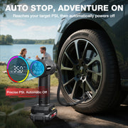 Nexpow T12 AVAPOW Portable Tire Inflator, 160 PSI Cordless Dual Power Air Compressor, LED Light, Black