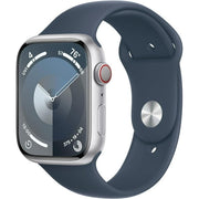 Apple Watch Series 9 Smartwatch, 41mm Silver Aluminum Case, Winter Blue Sport Loop, GPS and Cellular, Bright AMOLED Display, Water Resistant, 64GB MRMF3LL/A-NSM