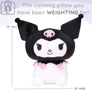 Sanrio Kuromi Kids Weighted Pillow Buddy, 3.3 lb Plush Throw Pillow with Embroidered Details
