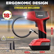As Seen on TV 9475 Bullseye Tire Inflator Car Auto Tire Pump Portable, Red