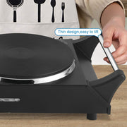 Techwood WS-ES-3203 Hot Plate Electric Single Portable Burner for Cooking and Stay Cool Handles, Black