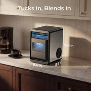 Goosiay Nugget Ice Maker Countertop, Portable Pebble Sonic Ice Machine, 44 lb Daily Capacity, Stainless Steel, Black, 20EN