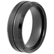Brilliance Tungsten Wedding Band Men's Ring, Size: 12, Black - Comfort Fit