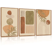 HPINUB Modern Abstract Canvas Wall Art Set of 3, Black and White Framed Prints, 16x24 Inch Large Neutral Minimalist Wall Decor