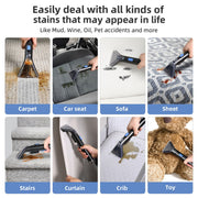 Slevoo Portable Carpet Cleaner with 450W Motor, 11Kpa Suction, Pet Spot Stain Remover, 2L Clean Water Tank, 18ft Cord AU-C003