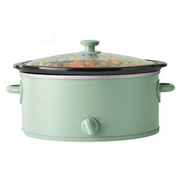 Mainstays MS8400778514-08 6 Quart Oval Slow Cooker, Green Sage Color, Glass Lid