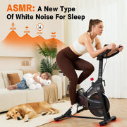 HXD-ERGO Stationary Exercise Bike with Dual Air and Magnetic Resistance, Silent Belt Drive, LCD Monitor, App Compatible, Adjustable Seat and Handlebars, 350lb Capacity