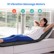 Snailax Full Body Massage Mat with Heat, Electric Vibration Massage Pad, Foldable Design, Black, SL619