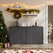 SICOTAS 66.3 Inch W Large Kitchen Sideboard Buffet Cabinet, Black
