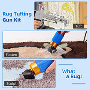 Askmuse Rug Tufting Gun Starter Kit, 2-in-1 Carpet Maker Gun with Adjustable Speed and Pile Height, Black