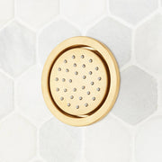 Round Flush-Mount Swivel Body Spray - Brushed Gold