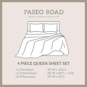 HiEnd Accents Ranch Life 4 Piece Queen Western Bed Sheet Set, 100% Cotton, Green and White Cowboy and Longhorn Horse Print, SS2138-QN-DF