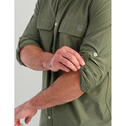 HUK Next Level Long Sleeve Fishing Button-Down Shirt for Men, Moss, UPF 50+ Sun Protection, Lightweight Breathable Fabric, Athletic Fit, XXL, H1500215
