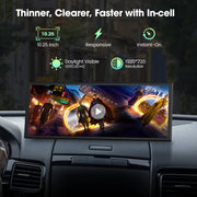 Lamtto 10.25 Wireless CarPlay Android Auto Car Stereo w/Built-in Video Apps, 720P Backup Camera, Black
