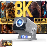 Magcubic Projector, Native 1080P Full HD, 1000 ANSI Lumens, 4K 8K HDR Decoding, Android 14 OS, Wi-Fi 6, Bluetooth 5.4, Short Throw 1.08:1, Auto Focus, Keystone Correction, X7