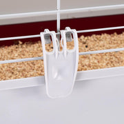Ferplast Krolik Deluxe Extra-Large Rabbit Cage with Hay Feeder, Water Bottle, Bowl, Burgundy and Cream, 47.2 x 23.6 x 19.7 in