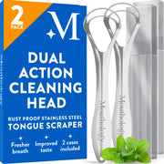 Mouthology Singled Handle Tongue Scraper, 2 Pack