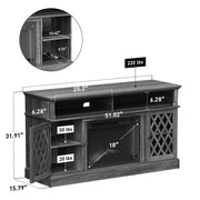 Chitooma Electric Fireplace TV Stand With Led Lights, Gray