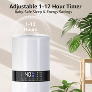 KNKA Pro Humidifier, Large Room Ultrasonic Cool Mist, 9L Tank, Smart Humidity Control, Essential Oil Diffuser, Quiet Operation, Remote Control, White