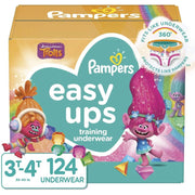Pampers Easy Ups Girls Training Pants Trolls Pack 3T-4T, 124 Ct