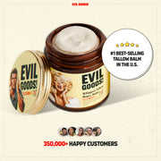 Evil Goods Whipped Tallow and Manuka Honey Balm, Sandalwood Scent, Natural Face Moisturizer Body Lotion Lip Balm, 6.45 oz