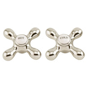 Signature Hardware 412556 Large Metal and Porcelain Cross Handles Pair of 2 Polished Nickel
