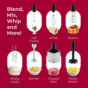 Mueller Ultra-Stick 9-Speed Immersion Blender with 7 Stainless Steel Attachments, Turbo Mode, Ergonomic Grip, Stainless Steel
