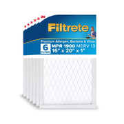 Filtrete HVAC Furnace Air Filter, 16x20x1, MPR 1900, MERV 13 Premium Allergen Bacteria and Virus, 6-Pack