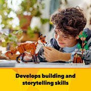 LEGO Creator 3 in 1 Forest Animals: Red Fox Toy Transforms to Owl Toy Figure, Multicolor