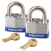 Master Lock 5T Keyed-Alike Wide Laminated Pin Tumbler Padlocks, 2-inch, Steel, 2-Pack