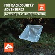 Ozark Trail Ultra-Lightweight Backpacking Chair with 7075 Aircraft Grade Aluminum Frame, Breathable Mesh Back, Turquoise Sea, Portable with Carry Bag