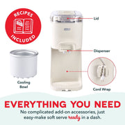 Dash Soft Serve Ice Cream Maker, Programmable, 1.06 Qt Capacity, Cream