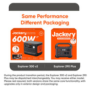 Jackery JE-300C Explorer 300v2 Auto Kit Portable Power Station, 288Wh Capacity, 300W Continuous Output, 600W Peak, Six Ports, 12V Battery Charging Cable, Black