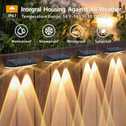 Hoyiours Solar Fence Lights, Outdoor Waterproof LED with Dual-Mode Warm White and 7-Color RGB, 120 Lumens, ABS Material, 12 Pack, WW03