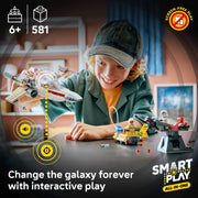 LEGO Star Wars SMART Play Lukes Red Five X-Wing Interactive Building Toy, 581 Pieces, Ages 6+, 75423