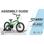 Glerc 12 Inch Kids BMX Bike with Training Wheels, Coaster Brake, Adjustable Seat, White