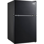 Arctic King 3.2 Cu Feet Two Door Compact Refrigerator with Freezer, Black, E-star - Easy Clean