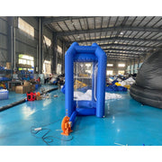 Sayok Inflatable Cash Cube Money Machine Booth, 4.9x8.2ft, Blue, Built-In 1100W Air Blower, Outdoor Use
