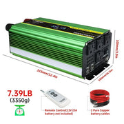 LVYUAN L-WA-US00030 3000W Pure Sine Wave Power Inverter DC 24V to AC 110V w/4 AC Outlets