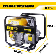Aceup Energy Portable Irrigation Pump, 7 HP Gasoline Engine, 158 GPM Flow Rate, 2-Inch Suction and Discharge