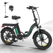 COLORWAY 20x3.0 Fat Tire Electric Bike, Black - Aluminum Alloy Body