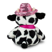 Way To Celebrate Cow Plush Toy, Black and White, 12 Inch, Bandana and Disco Cowboy Hat
