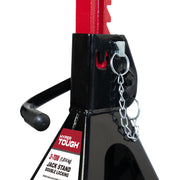 Hyper Tough 2 Ton Double Locking Steel Jack Stand, Adjustable Height 9-13/16 to 14-15/16 in, Black, T42001CW