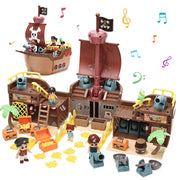 Holyfun Brown Pirate Boat Building Toys for Kids - Ages 3 to 8 Years