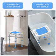 Kekoy 202D-3 Shower Chair for Elderly, 500lb Adjustable Height Bath Seat with Tool-Free Assembly