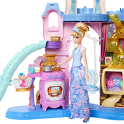 Mattel Disney Princess Pet Palace Doll Playset with Cinderella, 2 Animal Friends, 20+ Furniture and Accessories, Multi-Color, JBF95