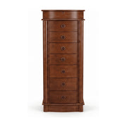 Hives and Honey Jenny Walnut Modern Locking Jewelry Armoire, Brown, 7 Drawers, Vanity Mirror, Anti-Tarnish Felt Lining, 9741-097
